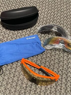 GIANT Orange Sports Sunglasses with Interchangeable Lenses